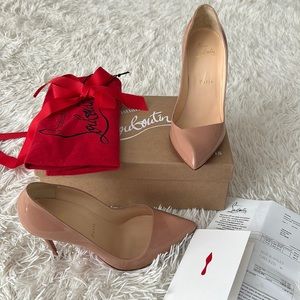Christian Louboutin Corneille 100 Patent Nude Heels
